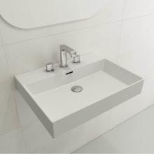 BOCCHI 1376-002-0127 - Milano Wall-Mounted Sink Fireclay 24 in. 3-Hole with Overflow in Matte White