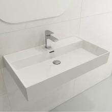 BOCCHI 1377-001-0126 - Milano Wall-Mounted Sink Fireclay 32 in. 1-Hole with Overflow in White