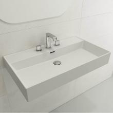 BOCCHI 1377-002-0127 - Milano Wall-Mounted Sink Fireclay 32 in. 3-Hole with Overflow in Matte White