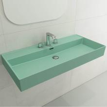 BOCCHI 1378-033-0127 - Milano Wall-Mounted Sink Fireclay 39.75 in. 3-Hole with Overflow in Matte Mint Green