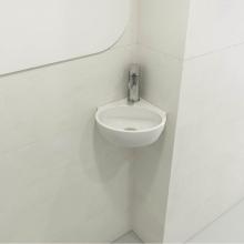 BOCCHI 1392-001-0126 - Milano Corner Sink Fireclay 12 in. 1-Hole with Overflow in White