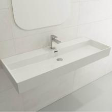 BOCCHI 1394-001-0126 - Milano Wall-Mounted Sink Fireclay 47.75 in. 1-Hole with Overflow in White