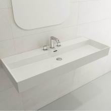 BOCCHI 1394-001-0127 - Milano Wall-Mounted Sink Fireclay 47.75 in. 3-Hole with Overflow in White