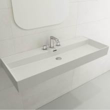 BOCCHI 1394-002-0127 - Milano Wall-Mounted Sink Fireclay 47.75 in. 3-Hole with Overflow in Matte White