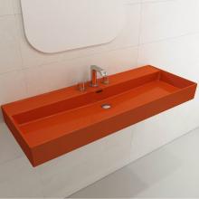 BOCCHI 1394-012-0127 - Milano Wall-Mounted Sink Fireclay 47.75 in. 3-Hole with Overflow in Orange