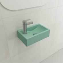 BOCCHI 1418-033-0126 - Milano Wall-Mounted Sink Fireclay 14.5 in. 1-hole Right Side Faucet Deck  with Overflow in Matte M