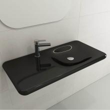 BOCCHI 1490-005-0126 - Fenice Wall-Mounted Sink Fireclay 35.5 in. 1-Hole in Black