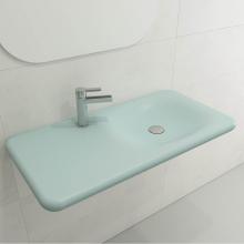 BOCCHI 1490-029-0126 - Fenice Wall-Mounted Sink Fireclay 35.5 in. 1-Hole in Matte Ice Blue