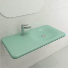 BOCCHI 1490-033-0126 - Fenice Wall-Mounted Sink Fireclay 35.5 in. 1-Hole in Matte Mint Green