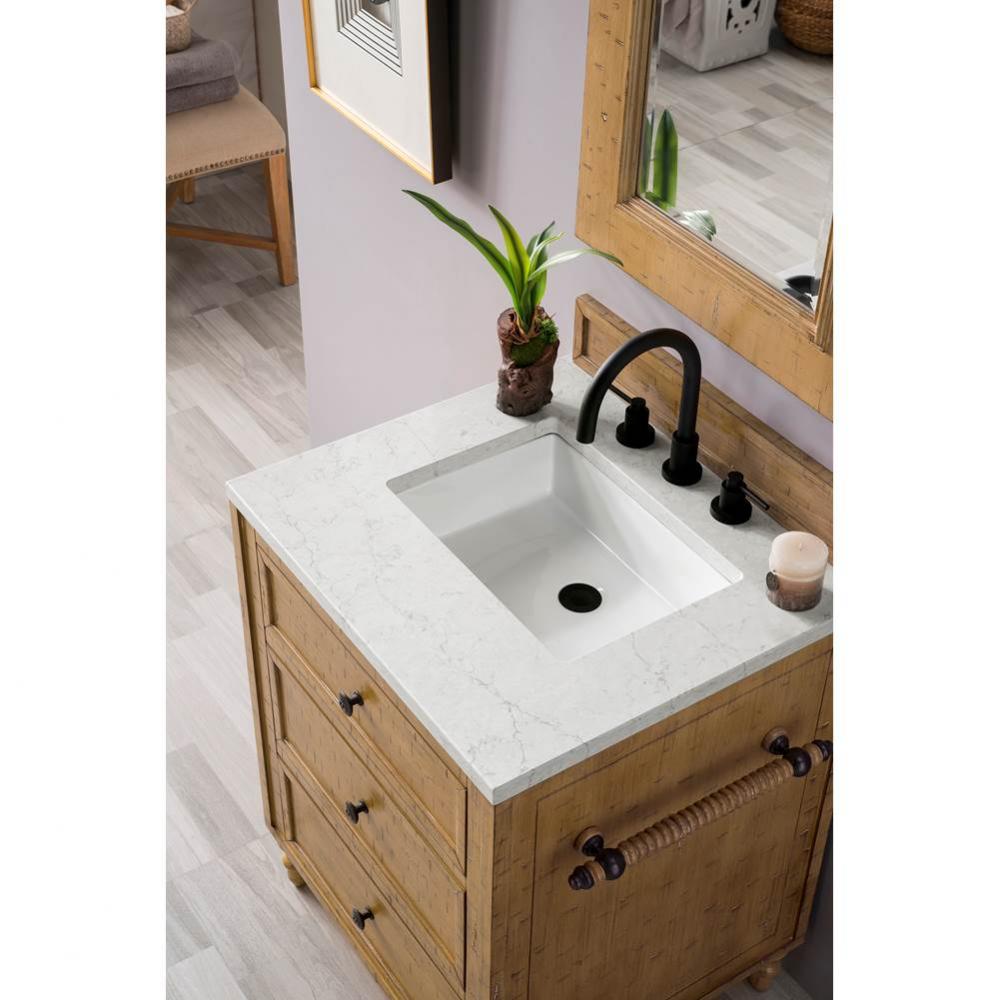 Copper Cove 26&apos;&apos; Single Vanity Cabinet, Driftwood Patina, w/ 3 CM Eternal Jasmine Pearl