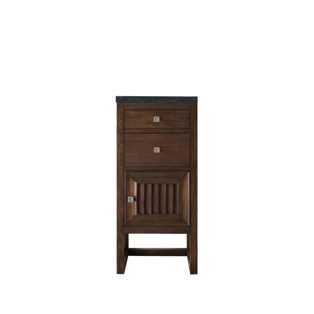 Athens 15&apos;&apos; Cabinet w/ Drawers &amp; Door, Mid Century Acacia w/ 3 CM Charcoal Soapstone