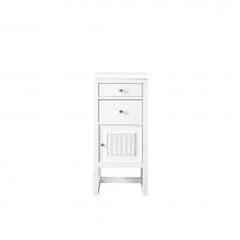 James Martin Vanities E645-B15R-GW-3WZ - Athens 15'' Cabinet w/ Drawers & Door, Glossy White w/ 3 CM White Zeus Quartz Top