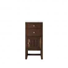 James Martin Vanities E645-B15R-MCA-3AF - Athens 15'' Cabinet w/ Drawers & Door, Mid Century Acacia w/ 3 CM Arctic Fall Solid