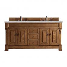 James Martin Vanities 147-114-5771-3VSL - Brookfield 72'' Double Vanity, Country Oak w/ 3 CM Victorian Silver Quartz Top