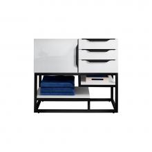 James Martin Vanities 983-V36-GW-MB - Columbia 36'' Single Vanity Cabinet, Glossy White, Matte Black