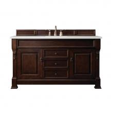 James Martin Vanities 147-114-5361-3LDL - Brookfield 60'' Single Vanity, Burnished Mahogany w/ 3 CM Lime Delight Quartz Top