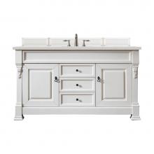 James Martin Vanities 147-V60S-BW-3LDL - Brookfield 60'' Single Vanity, Bright White w/ 3 CM Lime Delight Quartz Top