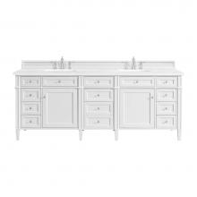 James Martin Vanities 655-V84-BW-3WZ - Brittany 84'' Double Vanity, Bright White w/ 3 CM White Zeus Quartz Top