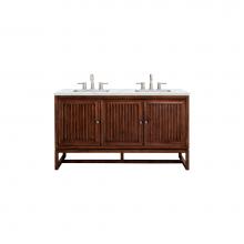 James Martin Vanities E645-V60D-MCA-3ENC - Athens 60'' Double Vanity Cabinet, Mid Century Acacia, w/ 3 CM Ethereal Noctis Top