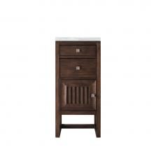 James Martin Vanities E645-B15L-MCA-3AF - Athens 15'' Cabinet w/ Drawers & Door, Mid Century Acacia w/ 3 CM Arctic Fall Solid