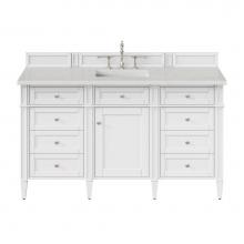 James Martin Vanities 655-V60S-BW-3LDL - Brittany 60'' Single Vanity, Bright White w/ 3 CM Lime Delight Quartz Top