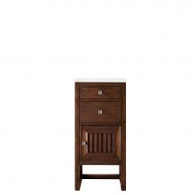 James Martin Vanities E645-B15R-MCA-3CLW - Athens 15'' Cabinet w/ Drawers & Door, Mid Century Acacia w/ 3 CM Classic White Quar