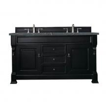 James Martin Vanities 147-114-5631-3PBL - Brookfield 60'' Double Vanity, Antique Black w/ 3 CM Parisien Bleu Quartz Top