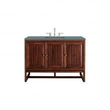 James Martin Vanities E645-V48-MCA-3CBL - Athens 48'' Single Vanity Cabinet, Mid Century Acacia, w/ 3 CM Cala Blue Top