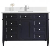 James Martin Vanities 650-V48-VBL-1WZ - Brittany 48'' Single Vanity, Victory Bleu w/ Single Hole 3 CM White Zeus Quartz Top &