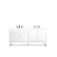 James Martin Vanities E645-V72-GW-3WZ - Athens 72'' Double Vanity Cabinet, Glossy White, w/ 3 CM White Zeus Quartz Top