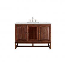 James Martin Vanities E645-V48-MCA-3ENC - Athens 48'' Single Vanity Cabinet, Mid Century Acacia, w/ 3 CM Ethereal Noctis Top