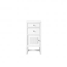 James Martin Vanities E645-B15L-GW-3WZ - Athens 15'' Cabinet w/ Drawers & Door, Glossy White w/ 3 CM White Zeus Quartz Top