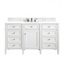 James Martin Vanities 655-V60S-BW-3WZ - Brittany 60'' Single Vanity, Bright White w/ 3 CM White Zeus Quartz Top