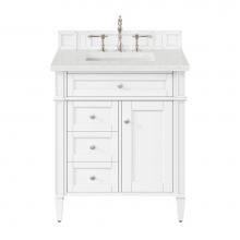 James Martin Vanities 655-V30-BW-3LDL - Brittany 30'' Single Vanity, Bright White, w/ 3 CM Lime Delight Quartz Top