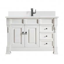 James Martin Vanities 147-V48-BW-1WZ - Brookfield 48'' Single Vanity, Bright White w/ Single Hole 3 CM White Zeus Quartz Top &a