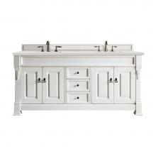 James Martin Vanities 147-V72-BW-3LDL - Brookfield 72'' Double Vanity, Bright White w/ 3 CM Lime Delight Quartz Top