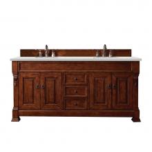 James Martin Vanities 147-114-5781-3LDL - Brookfield 72'' Double Vanity, Warm Cherry w/ 3 CM Lime Delight Quartz Top