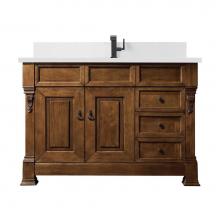 James Martin Vanities 147-114-5276-1WZ - Brookfield 48'' Single Vanity, Country Oak w/ Single Hole 3 CM White Zeus Quartz Top &am