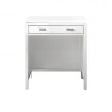 James Martin Vanities E444-CU30-GW-3CLW - Addison 30'' Free-standing Countertop Unit (Makeup Counter), Glossy White w/ 3 CM Classi