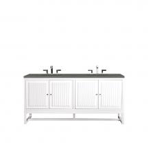 James Martin Vanities E645-V72-GW-3GEX - Athens 72'' Double Vanity Cabinet, Glossy White, w/ 3 CM Grey Expo Quartz Top