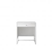 James Martin Vanities E645-DU30-GW-3AF - Athens 30''  Countertop  Unit (makeup counter), Glossy White w/ 3 CM Arctic Fall Solid S