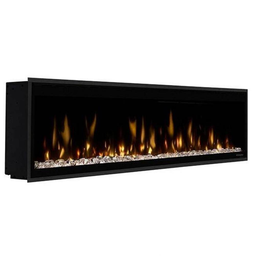 Ignite Evolve 74&apos;&apos; Built-In Linear Electric Fireplace- Includes Frosted Tumbled Glass An