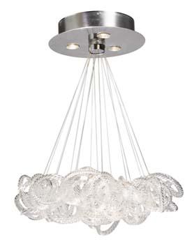 Five Light Polished Nickel Down Chandelier