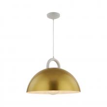 Artcraft AC12000BR - Pantheon-1-Light Pendant-15.75"-Gold/White