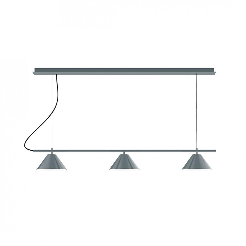 2-Light Linear Axis LED Chandelier, Forest Green