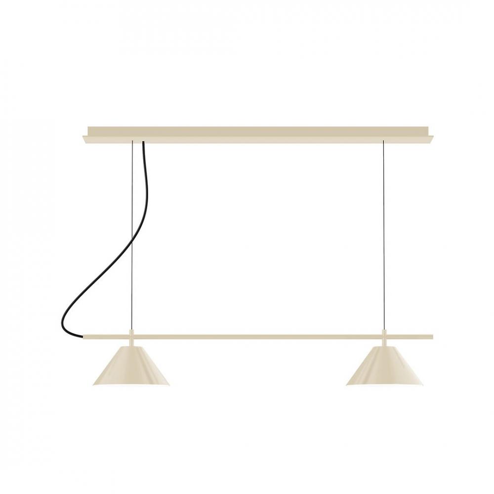 2-Light Linear Axis LED Chandelier, Cream