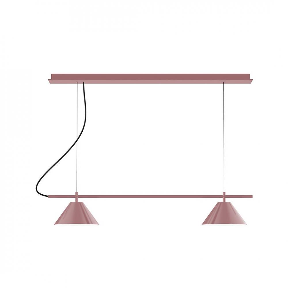 2-Light Linear Axis LED Chandelier with White SJT Cord, Mauve