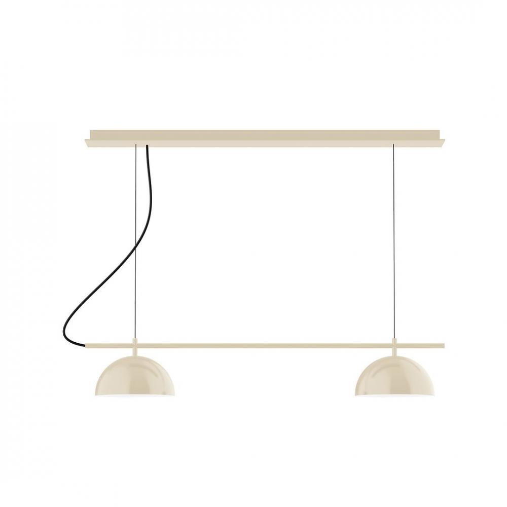 3-Light Linear Axis LED Chandelier, Cream