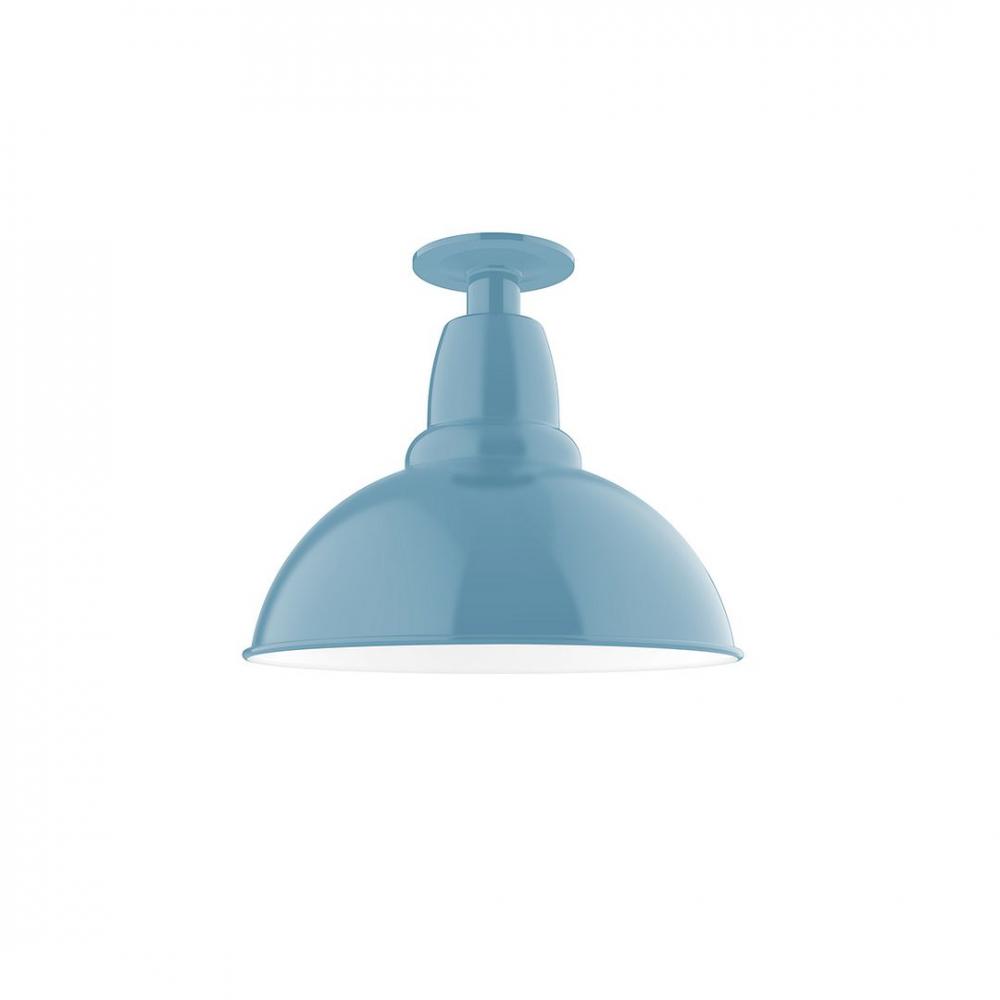 12&#34; Cafe Flush Mount Light in Light Blue