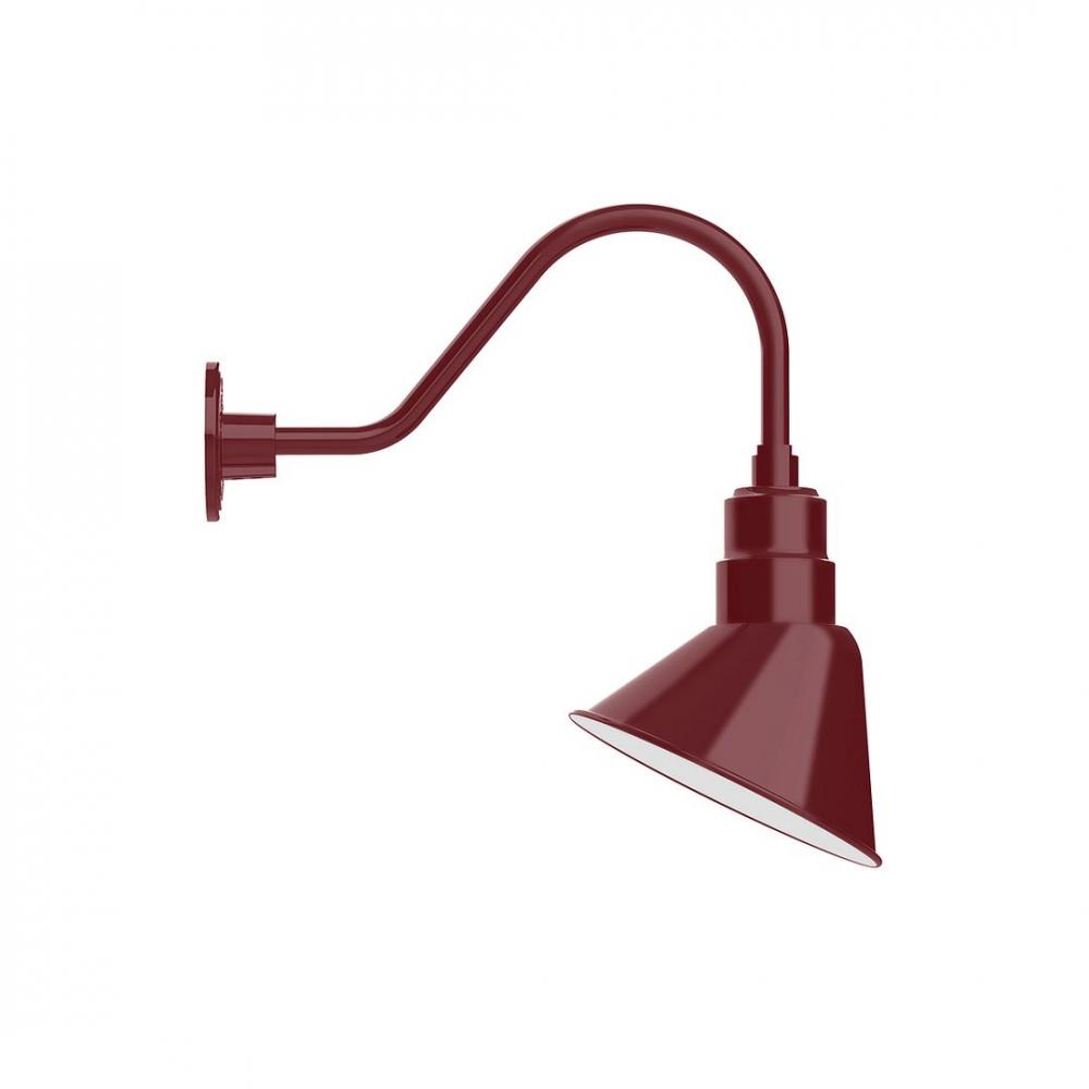 10&#34; Angle shade LED Gooseneck Wall Mount with swivel, Barn Red